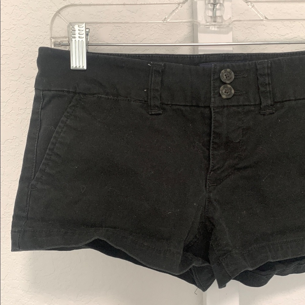 Y2K American Eagle Black Low Rise Micro Shorts Size 2 - Picture 2 of 8